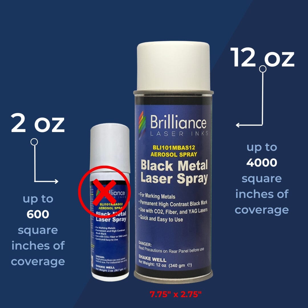 Black Aluminum Laser Marking Spray Can - 12oz Aerosol Aerosol Brilliance Laser Inks, LLC