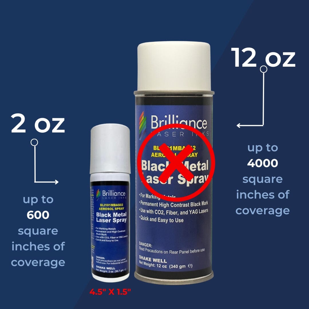 Black Aluminum Laser Marking Spray Can - 2oz Aerosol Aerosol Brilliance Laser Inks, LLC