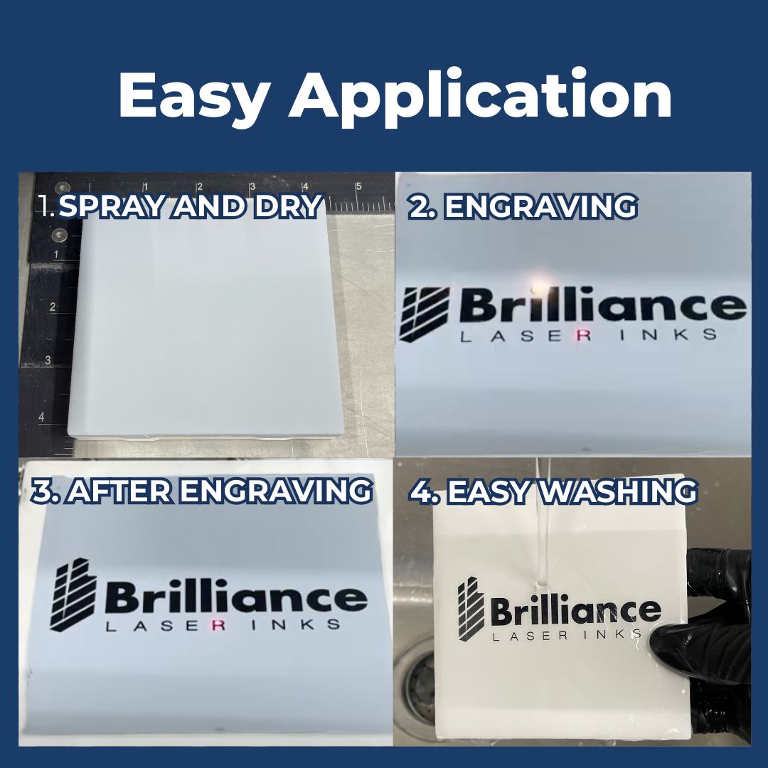 Ceramic and Glass Black Marking Spray - 2oz Aerosol Aerosol Brilliance Laser Inks