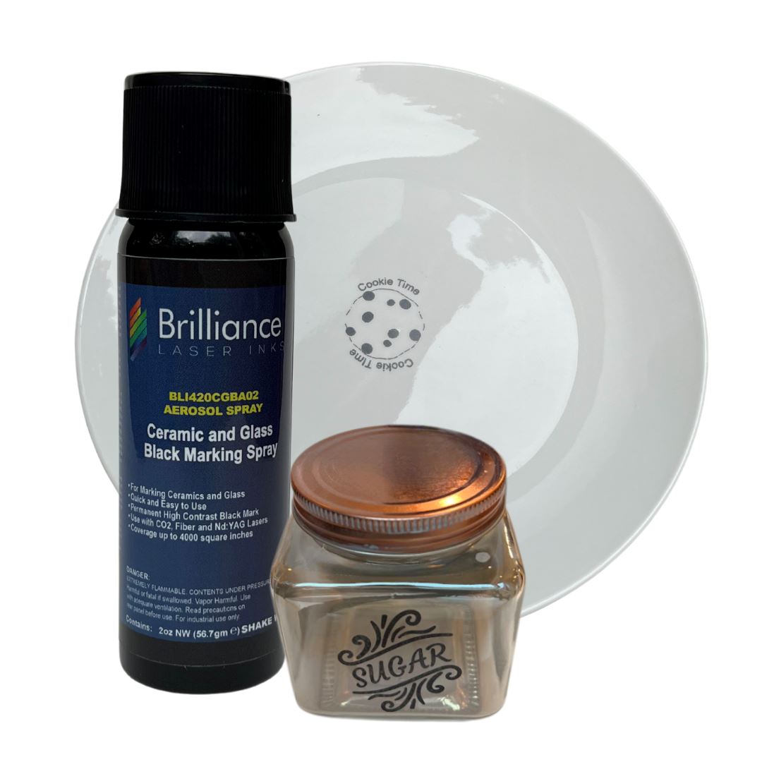 Ceramic and Glass Black Marking Spray - 2oz Aerosol Aerosol Brilliance Laser Inks