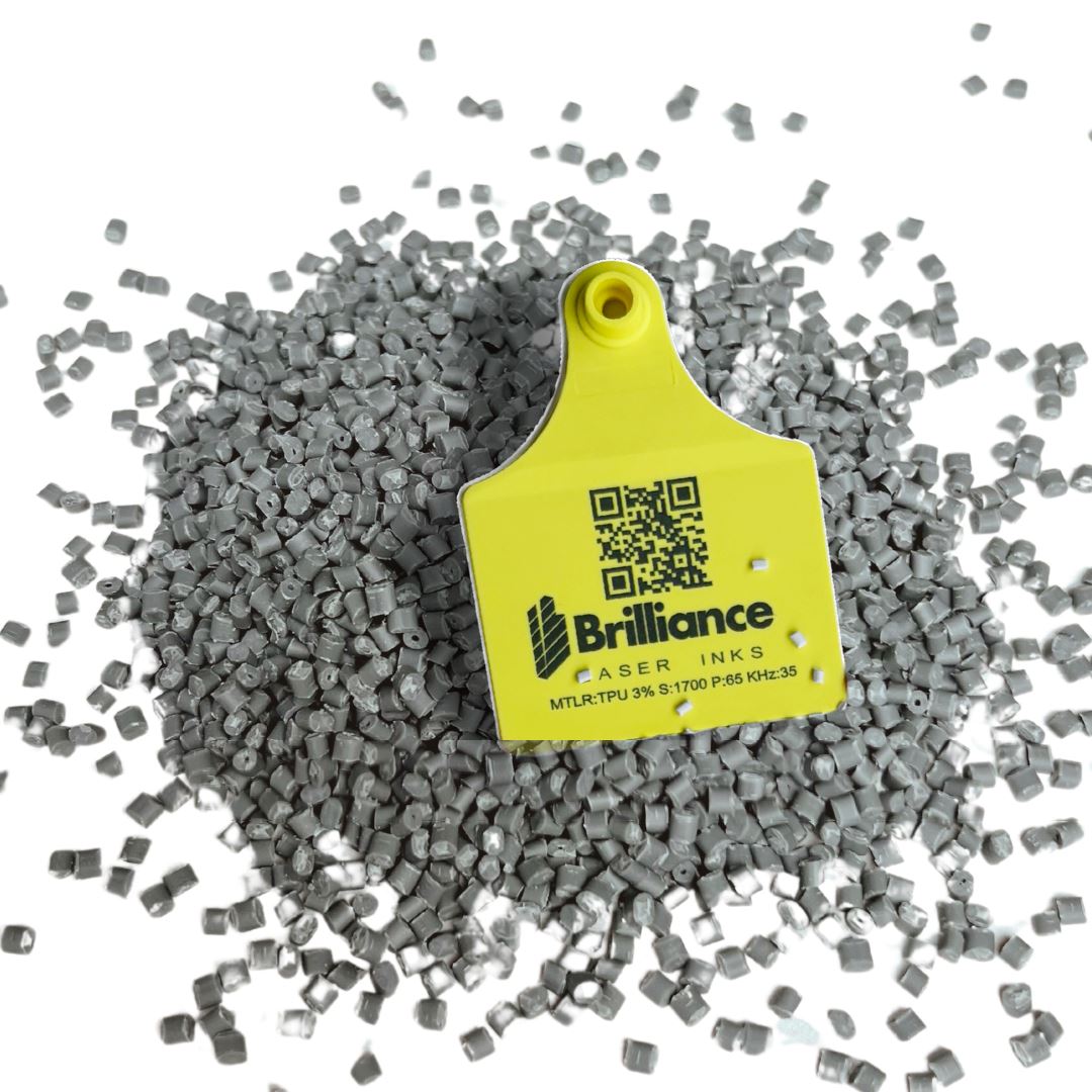 Lazact Black - Laser Activated Additive for Molded Plastic Parts- Reveals Black Permanent Marking with Fiber Laser - 1 KG - Prints Black Plastics Brilliance Laser Inks, LLC