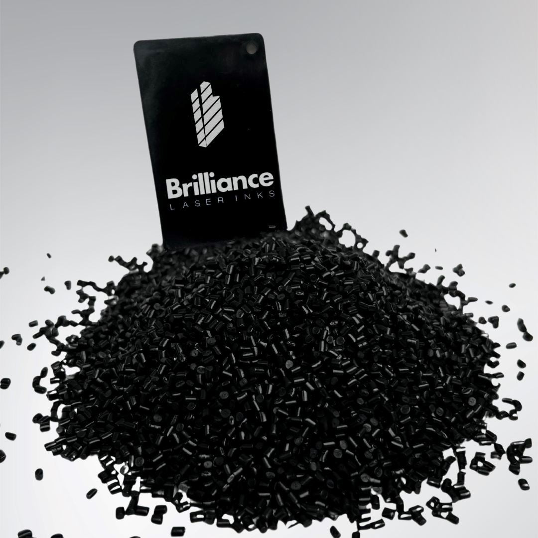 Lazact White - Laser Activated Additive for Black Color Molded Parts- Reveals White Marking - 1 KG - Prints White Plastics Brilliance Laser Inks, LLC