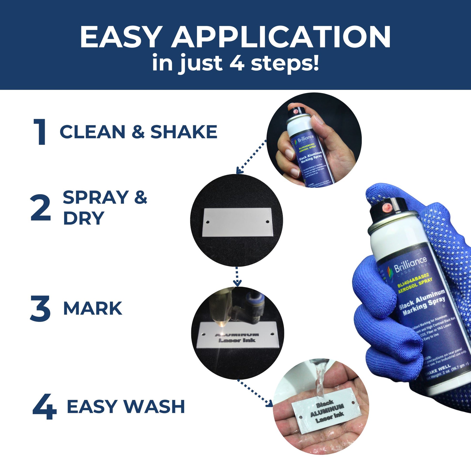 2 Oz Aerosol Black Laser Marking Spray Specially Made for Aluminum | Permanent, High Contrast & Durable Laser Marking Ink for Diode, CO2 & Fiber Laser Engraver Aerosol Brilliance Laser Inks, LLC