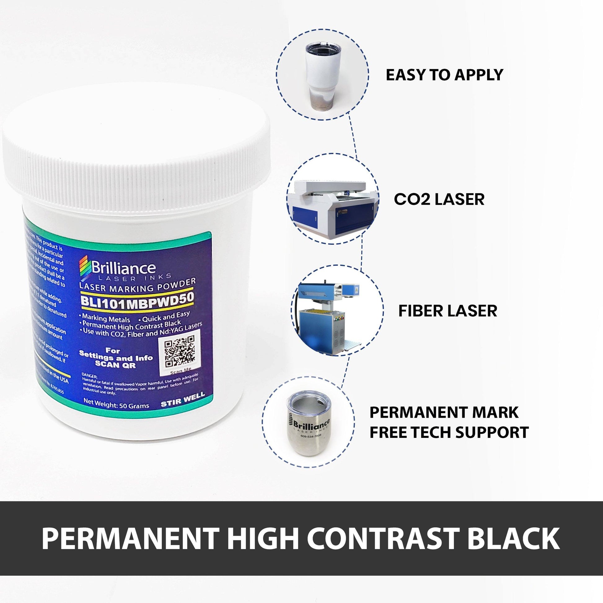 Black Metal Concentrated Laser Marking Powder Powder Brilliance Laser Inks, LLC