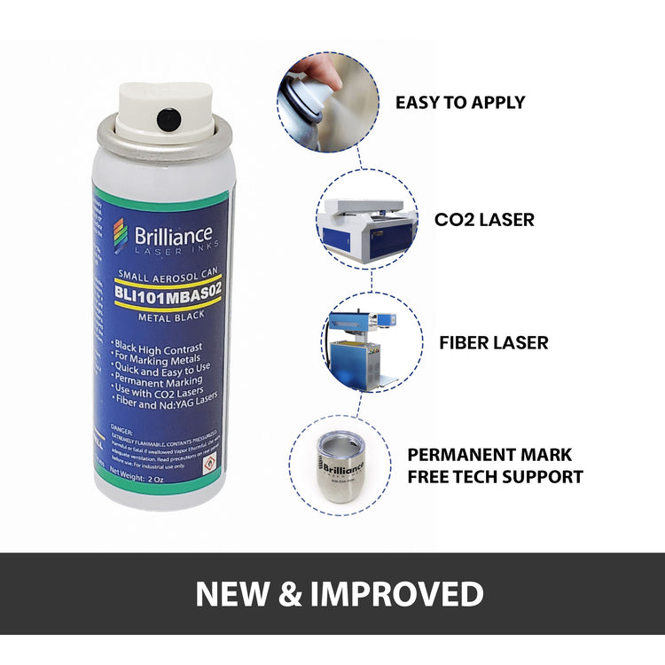 Black Metal Laser Spray Can - 2oz Aerosol Aerosol Brilliance Laser Inks, LLC