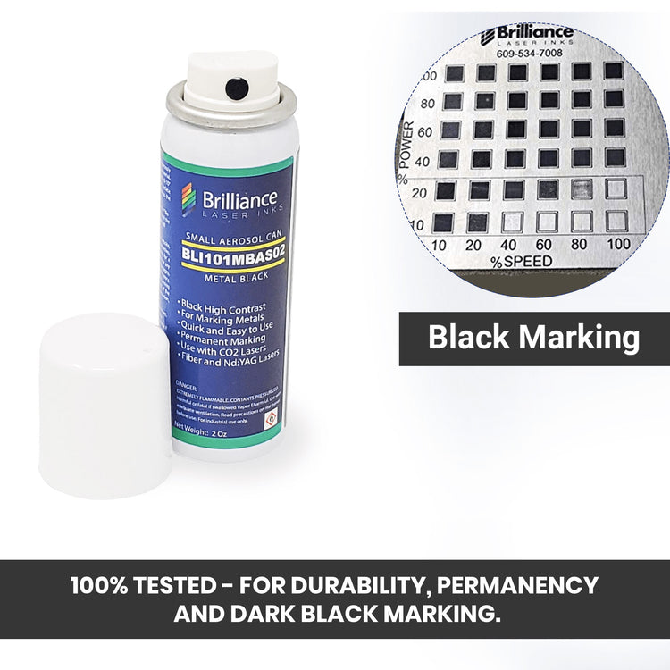 Black Metal Laser Spray Can - 2oz Aerosol Aerosol Brilliance Laser Inks, LLC
