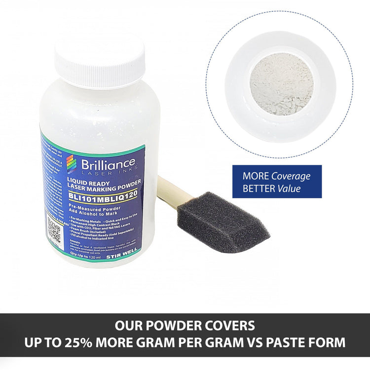 Black Metal Liquid Ready - Laser Marking Powder Liquid Ready Brilliance Laser Inks, LLC