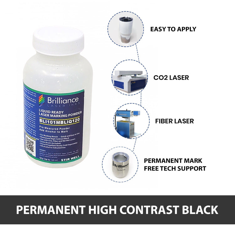 Black Metal Liquid Ready - Laser Marking Powder Liquid Ready Brilliance Laser Inks, LLC