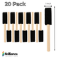 Brilliance Laser Inks 1-Inch Foam Paint Brushes, Wooden Handles, 20 Count