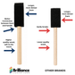 Brilliance Laser Inks 1-Inch Foam Paint Brushes, Wooden Handles, 20 Count