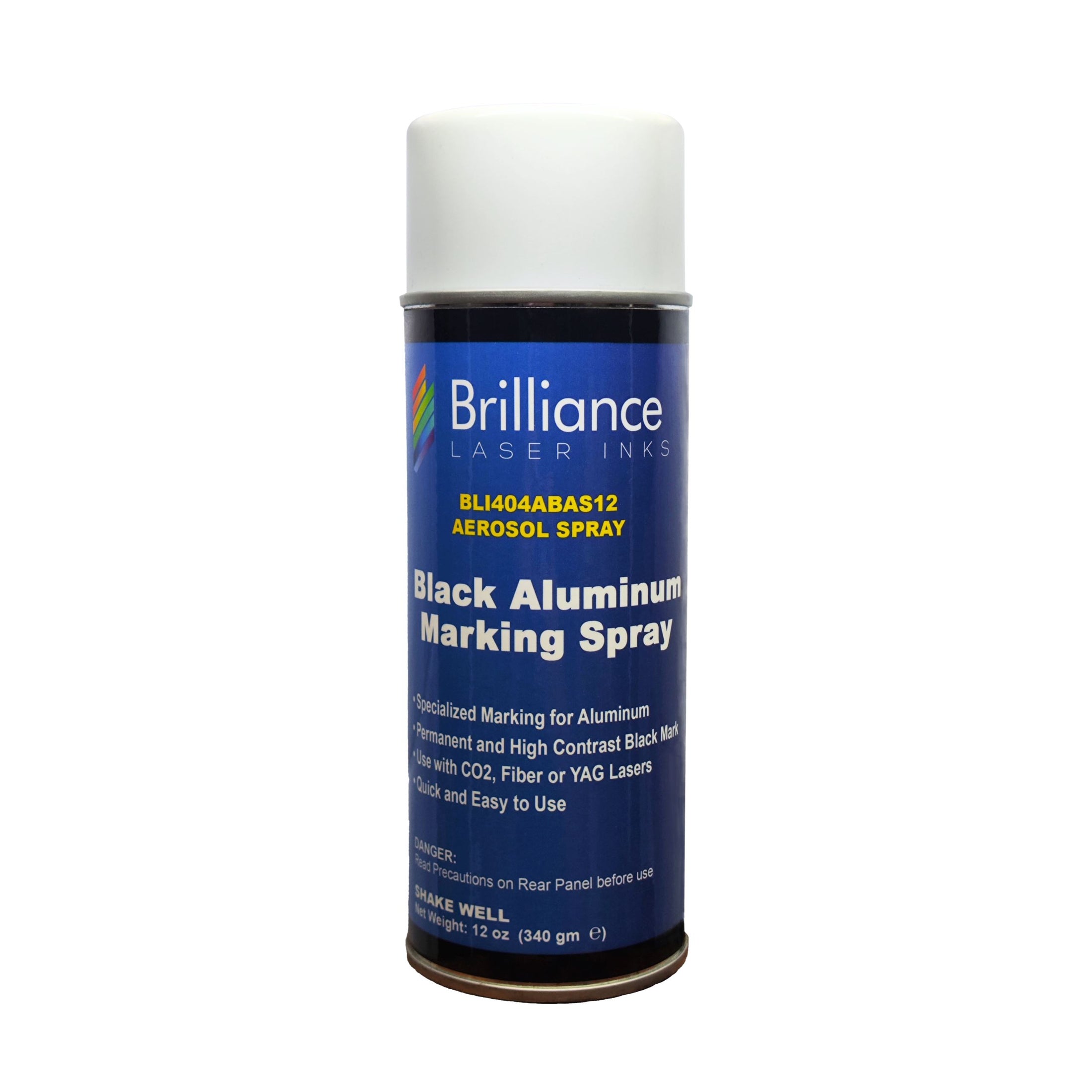 Black Aluminum Laser Marking Spray Can 12oz Aerosol Brilliance