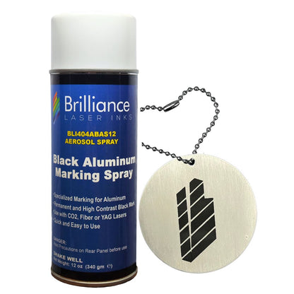 Black Aluminum Laser Marking Spray Can - 12oz Aerosol Aerosol Brilliance Laser Inks, LLC 