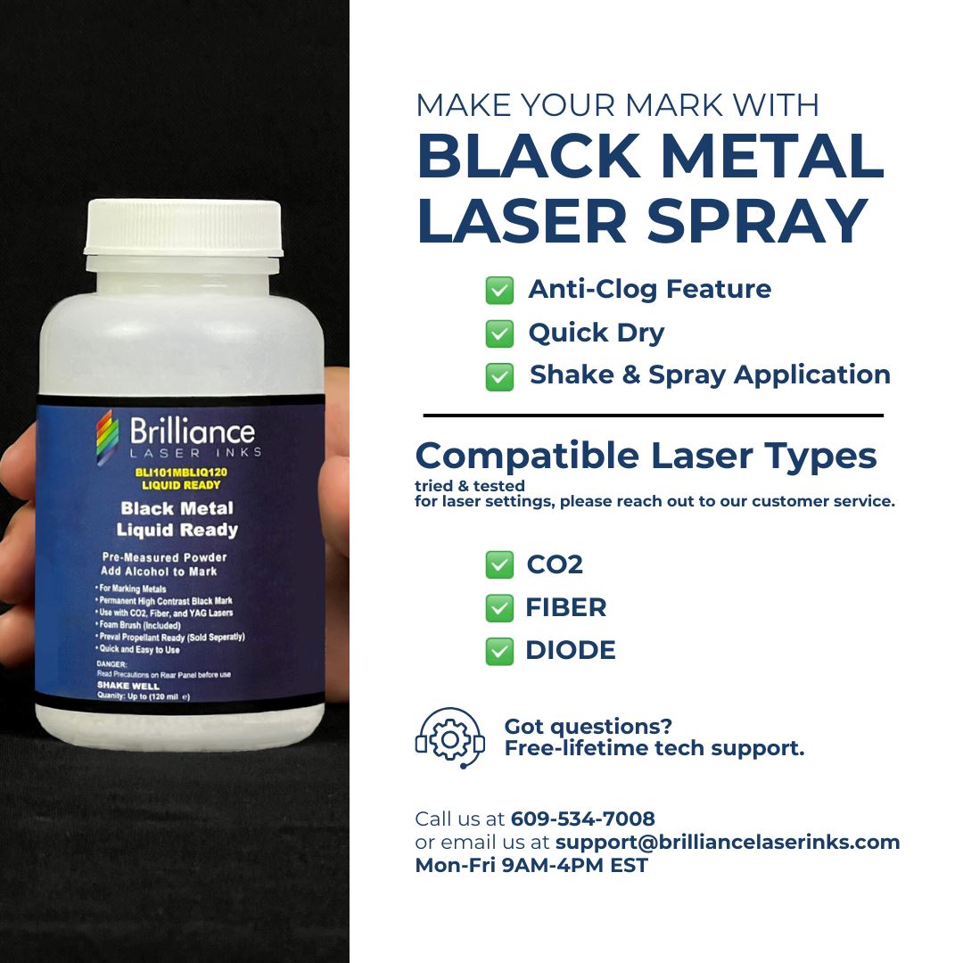 Black Metal Liquid Ready - Laser Marking Powder