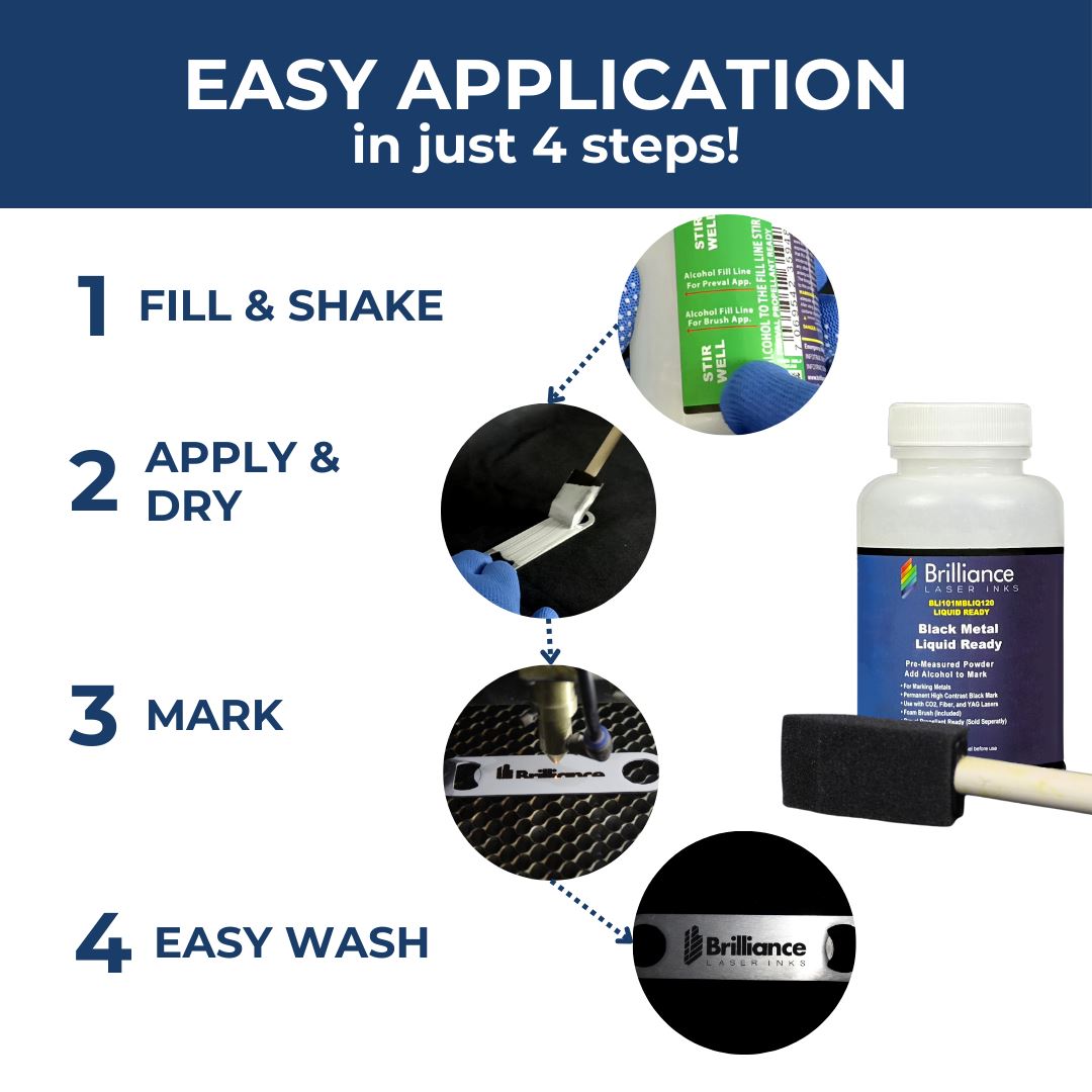 Black Metal Liquid Ready - Laser Marking Powder