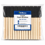 Brilliance Laser Inks 1-Inch Foam Paint Brushes, Wooden Handles, 60 Count Brilliance Laser Inks 
