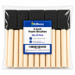 Brilliance Laser Inks 2-Inch Foam Paint Brushes, Wooden Handles, 20 Count Brilliance Laser Inks 