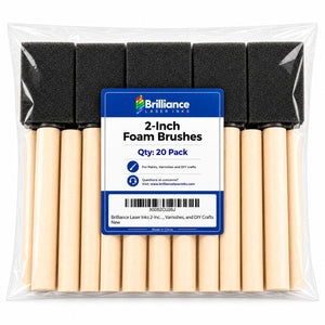 Brilliance Laser Inks 2-Inch Foam Paint Brushes, Wooden Handles, 20 Count Brilliance Laser Inks 