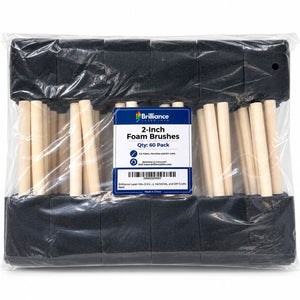 Brilliance Laser Inks 2-Inch Foam Paint Brushes, Wooden Handles, 60 Count Brilliance Laser Inks 
