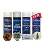 Bundle 7 - Universal Black Metal, Black Aluminum Metal, Ceramics and Glass Black Spray 12 oz + 1 FREE Black Aluminum Metal Spray 12 oz Brilliance Laser Inks 