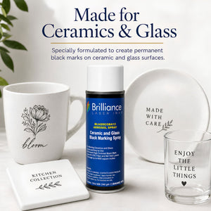 Ceramic and Glass Black Marking Spray - 12oz Aerosol Aerosol Brilliance Laser Inks 