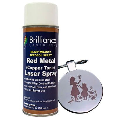 Red (Copper Tone) Stainless Steel Laser Spray Can - 12oz Aerosol Aerosol Brilliance Laser Inks, LLC 