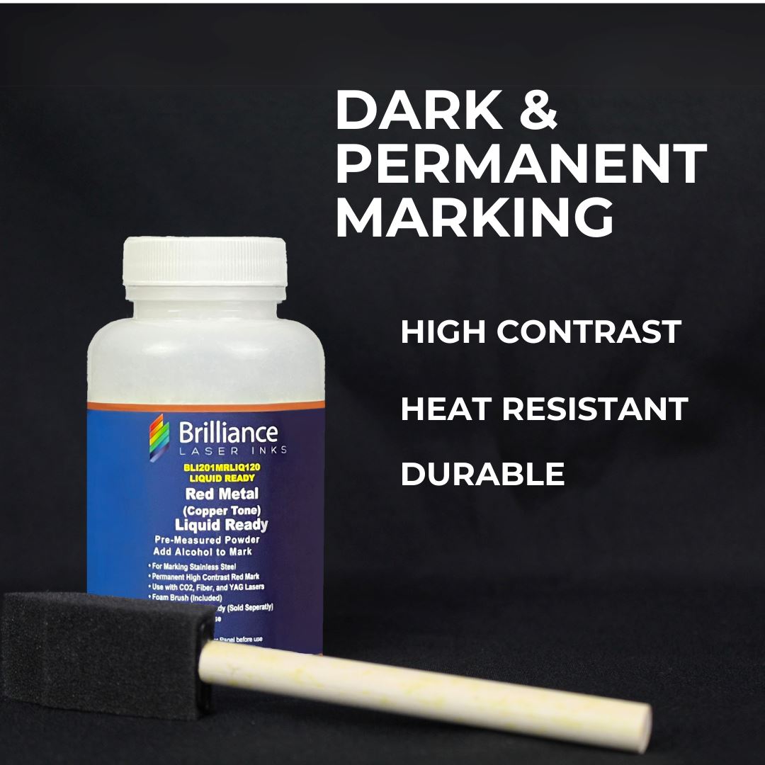 Red Layout Marking Powder Red (Copper Tone) Stainless Steel Liquid Ready - Laser Marking Powder