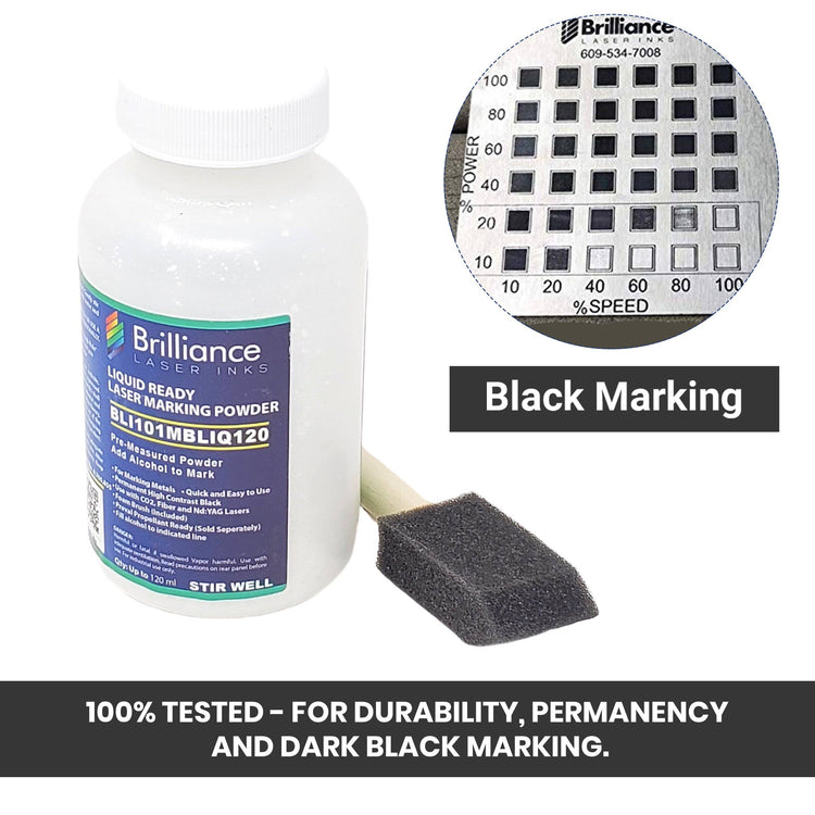 Black Metal Liquid Ready - Laser Marking Powder Liquid Ready Brilliance Laser Inks, LLC 